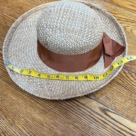 Street Smart by Bernard straw hat with rust color grosgrain ribbon band. - Picture 7 of 12